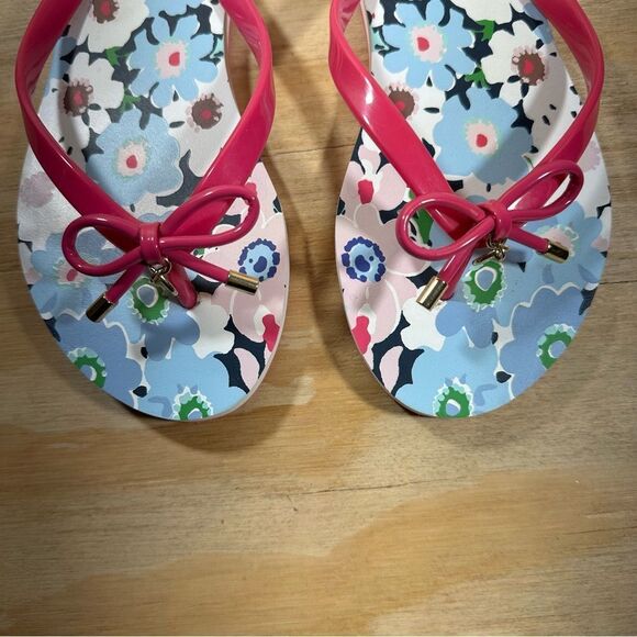 Kate Spade Pink Bow Sandals with Floral Pattern Women’s Size 7 - Picture 5 of 8